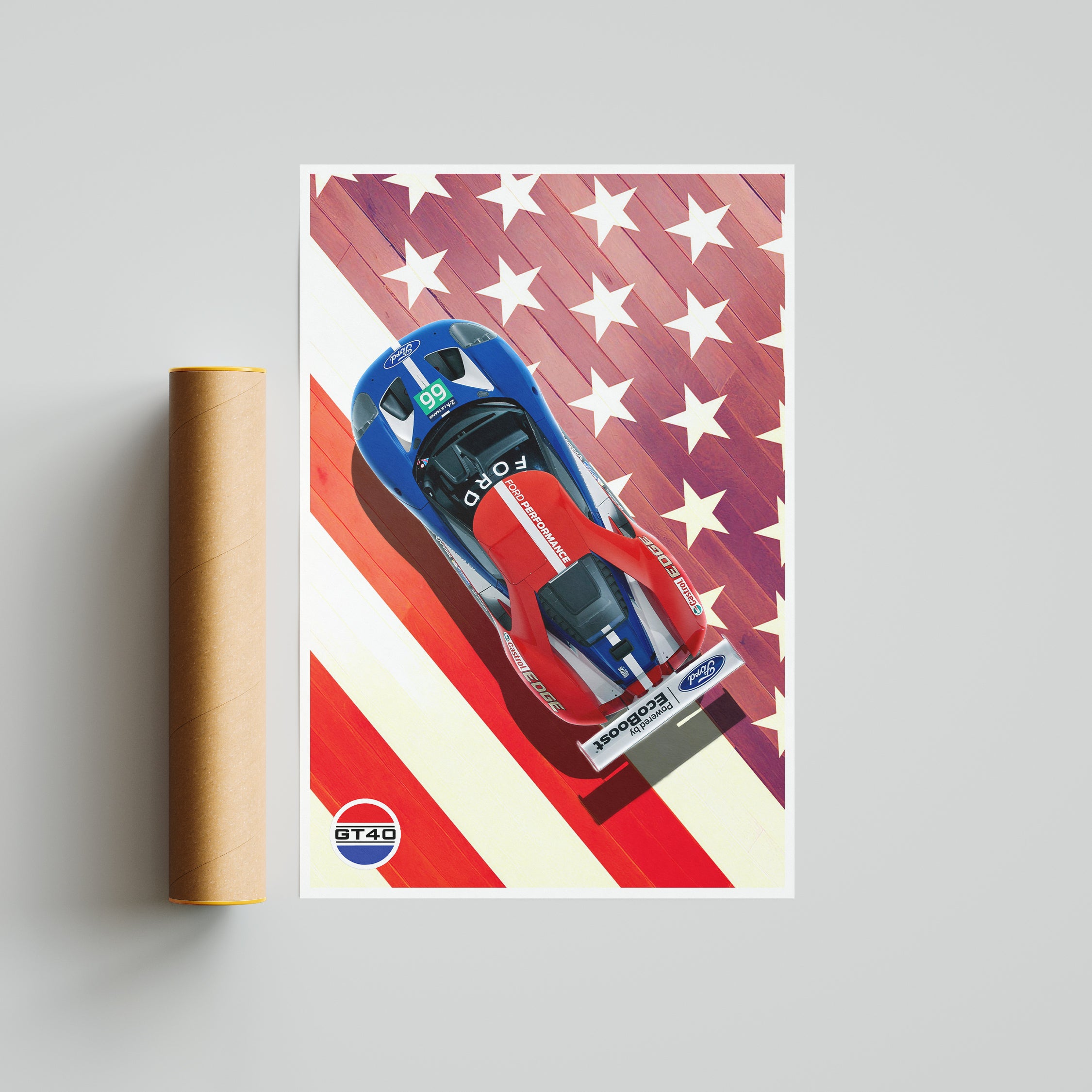 Ford GT40 – American Performance Heritage Poster | Premium Automotive Wall Art