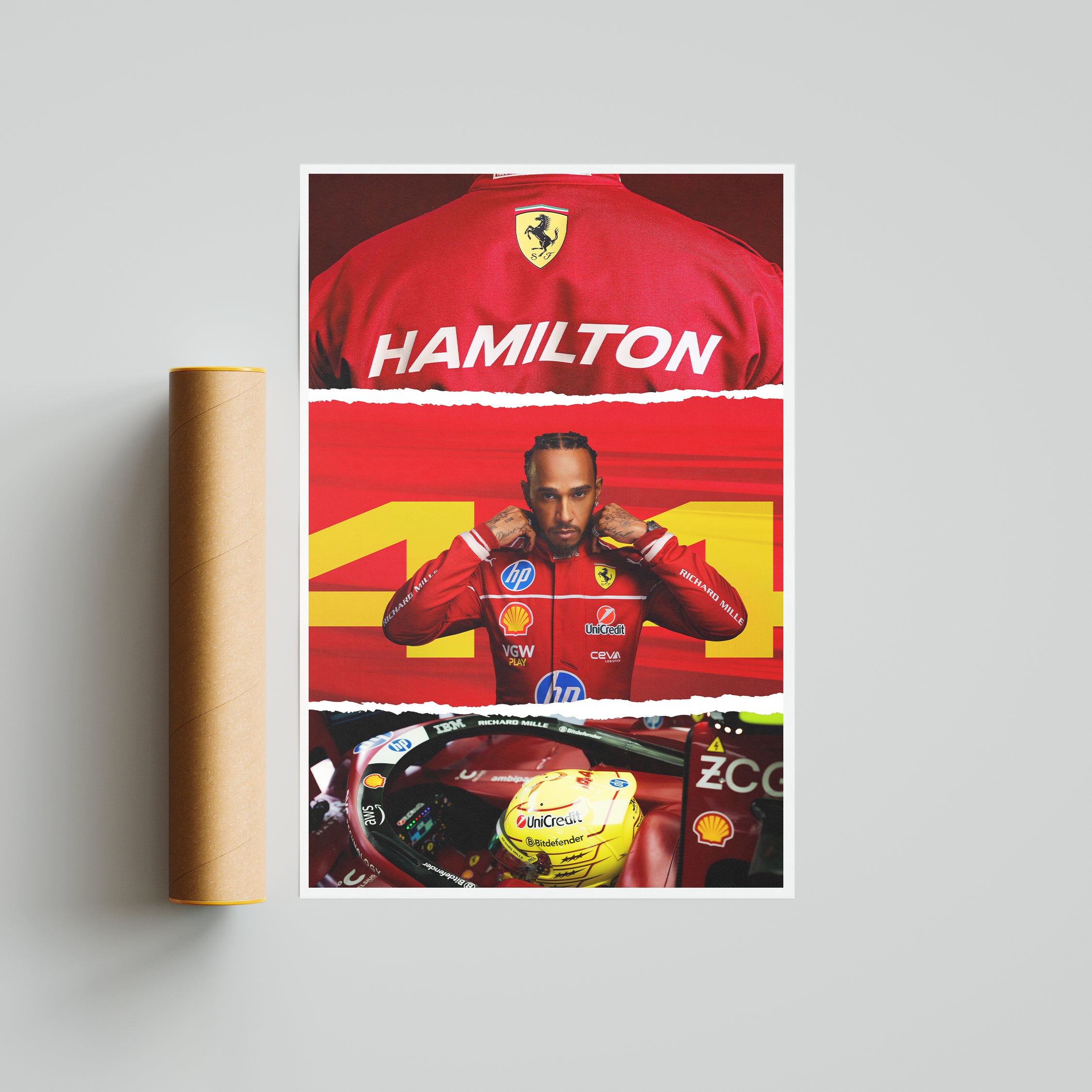 Lewis Hamilton × Ferrari – A New Chapter Begins [Size: 12" x 18"]