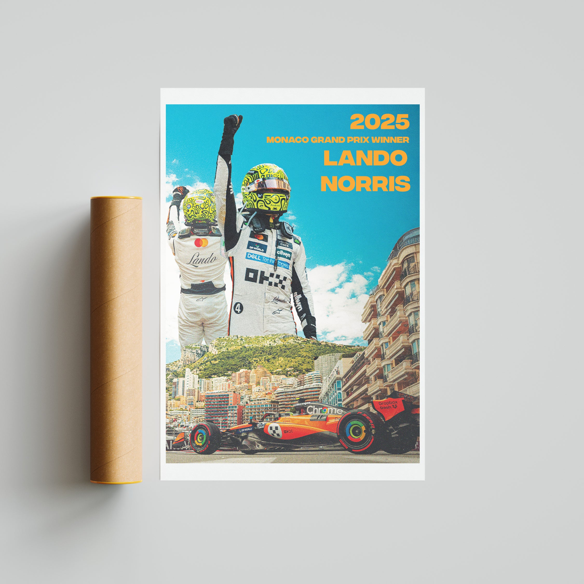 Lando Norris 2025 Monaco Grand Prix Win [Size: A3]