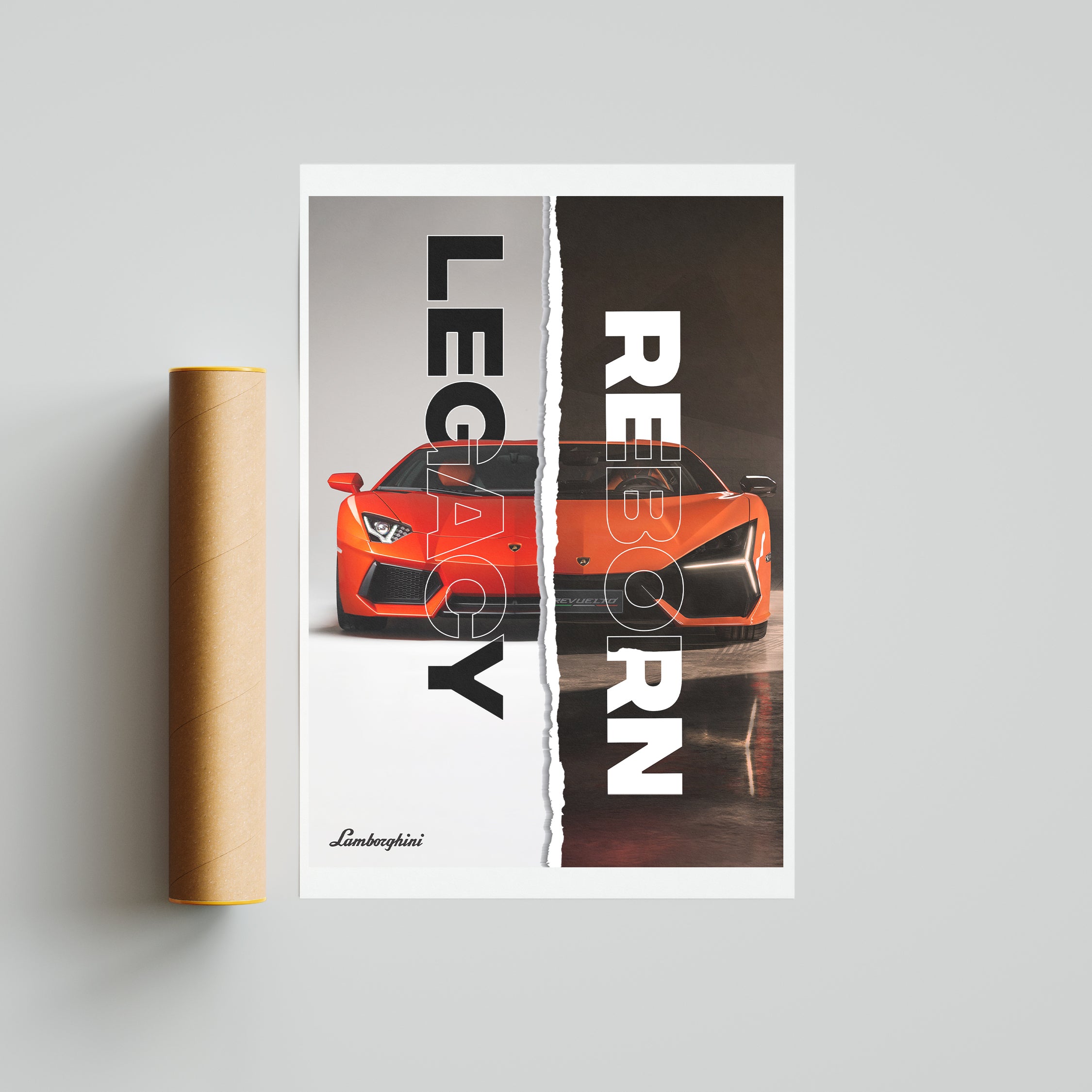 Aventador → Revuelto – Evolution in Carbon [Size: 12" x 18"]